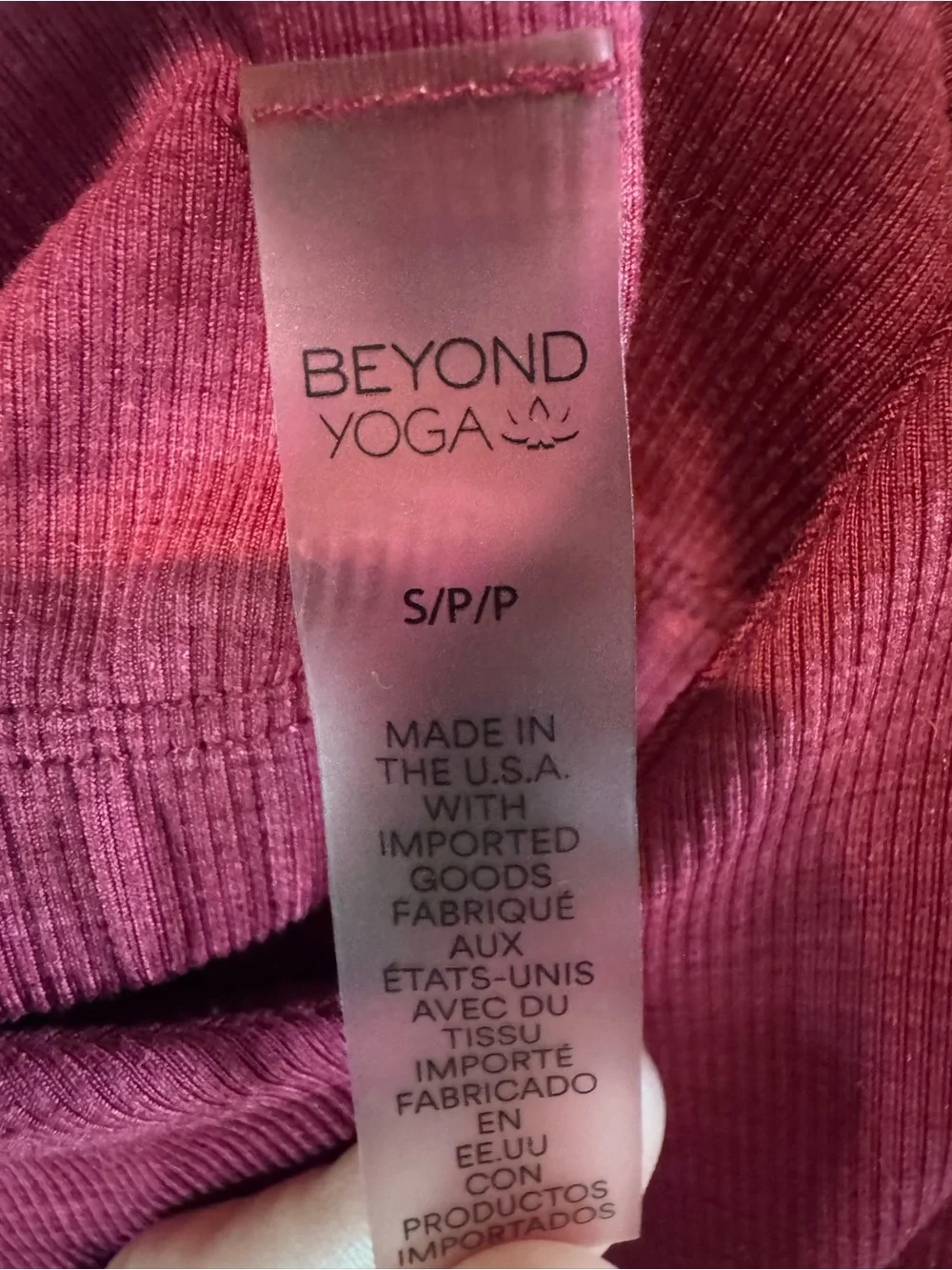 Beyond Yoga Wine V-Neck Crop Tank
